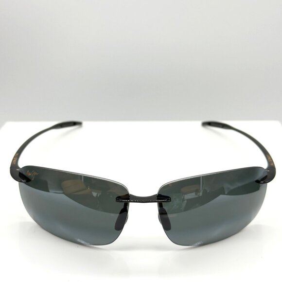 Maui Jim 422-02 Breakwall Sunglasses Black Frame Grey Polrized Lenses Sport Case - Picture 3 of 11